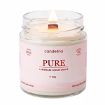 Lumânare fără parfum PURE - Ceară Pură de Soia, 180g, neparfumata, fundal alb
