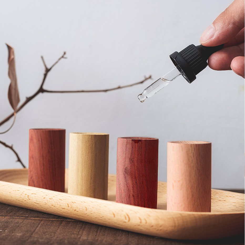 4 Difuzoare din lemn de cires pentru aromaterapie, Trunchi de Copac