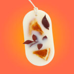 Tableta parfumata din ceara de soia, SOLE - Mandarine, Portocale, Neroli, Oval, fundal portocaliu