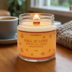 Lumânare parfumată FALL IN LOVE - Dovleac Copt, Vanilie, Nucșoară, 180g