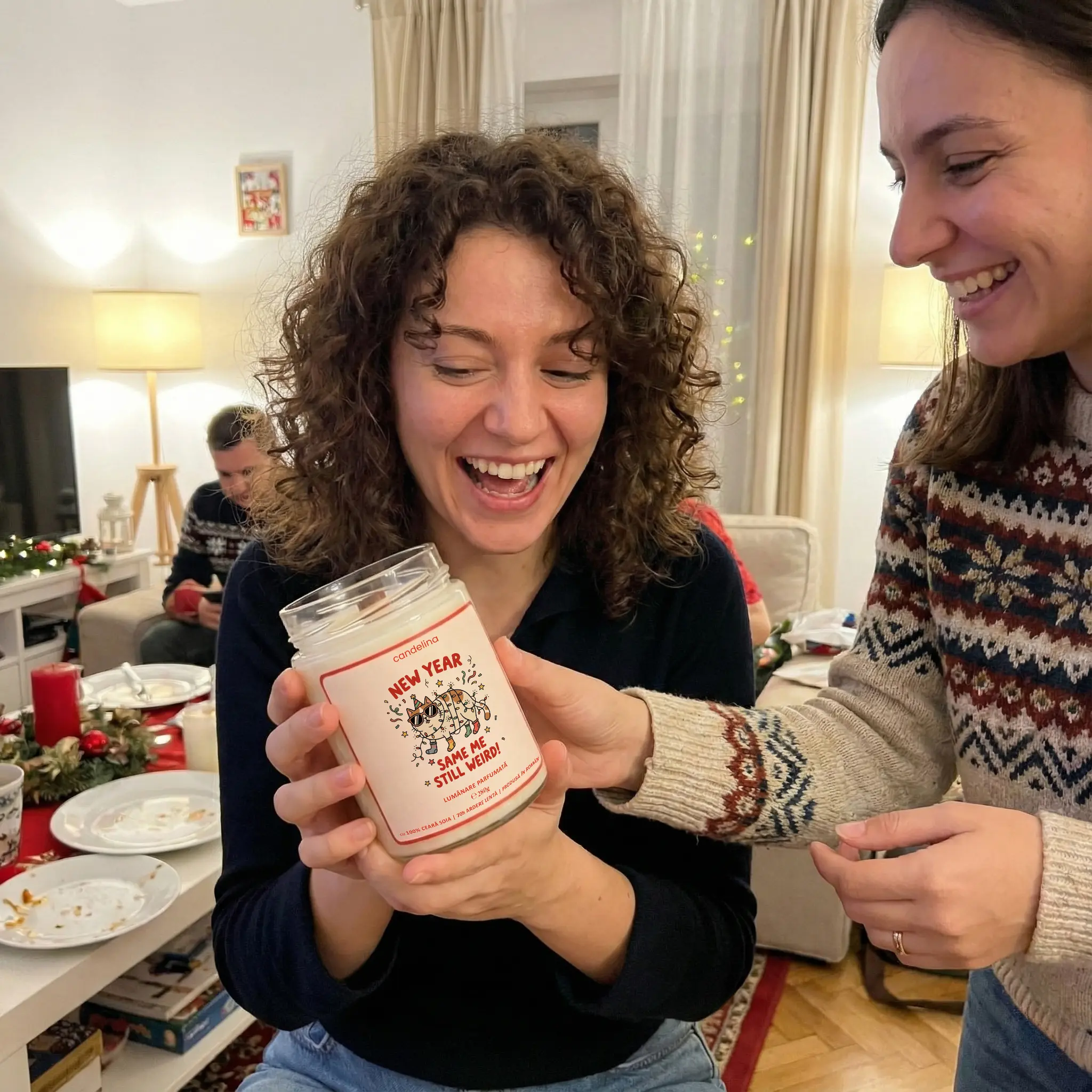 Lumânare Parfumată Personalizată NEW YEAR, SAME ME, STILL WEIRD cadouri amuzante femei, barbati, prieteni 2