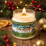 Lumânare parfumată CRĂCIUN CA ALTĂDATĂ - Măr Copt, Compot de Vișine, Scorțișoară, lumanare parfumata handmade craciun