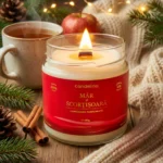 Lumânare parfumată MĂR ȘI SCORȚIȘOARĂ, lumanari parfumate naturale handmade de craciun