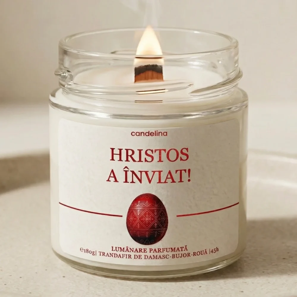 Lumânare Paște pentru Înviere, HRISTOS A ÎNVIAT! - 3 Arome la Alegere, thumbnail2